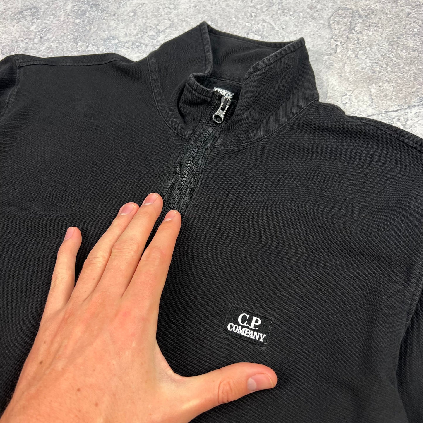CP Company Black Half Zip Medium 20.5”