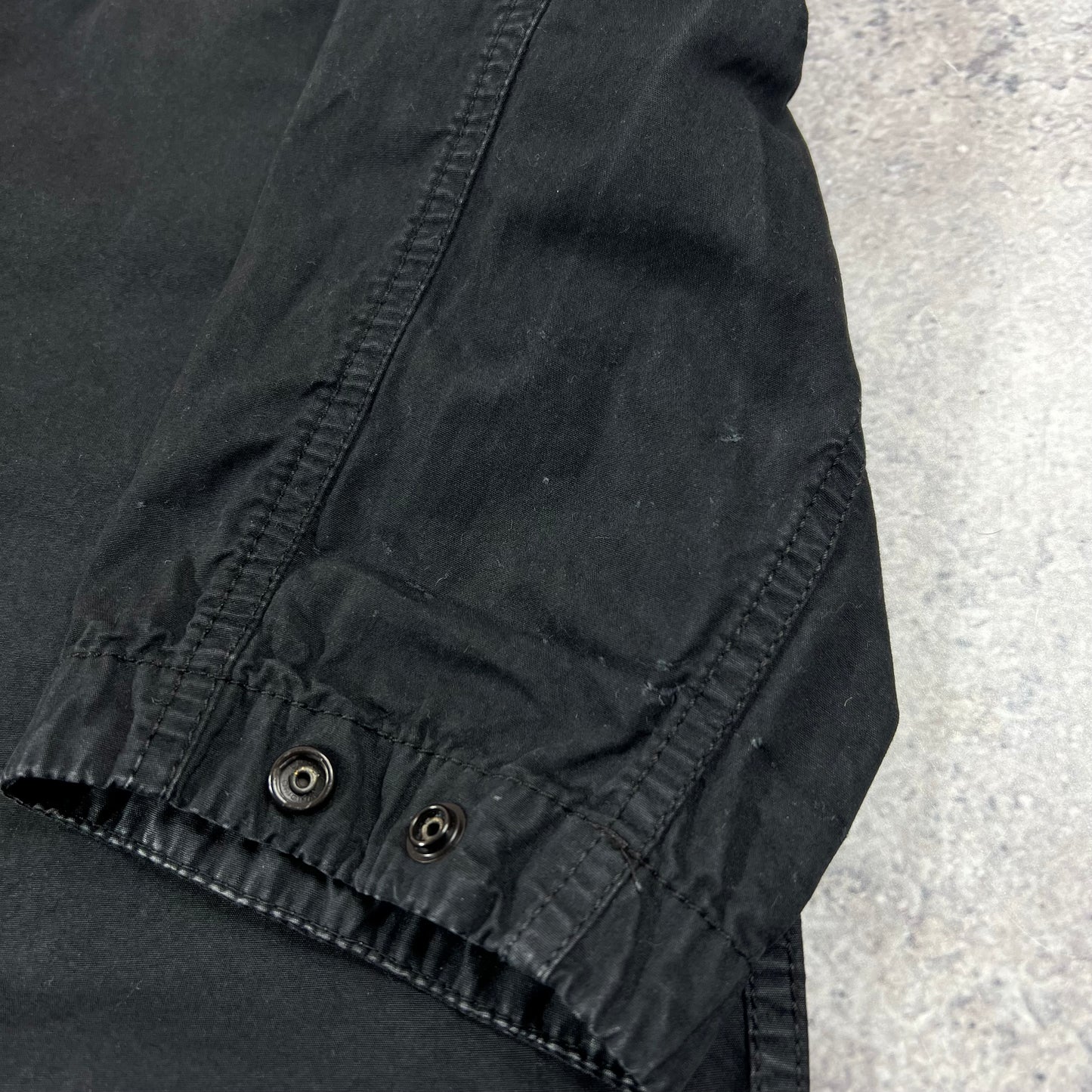 Stone Island Black Garment Dyed Overshirt Large 25”