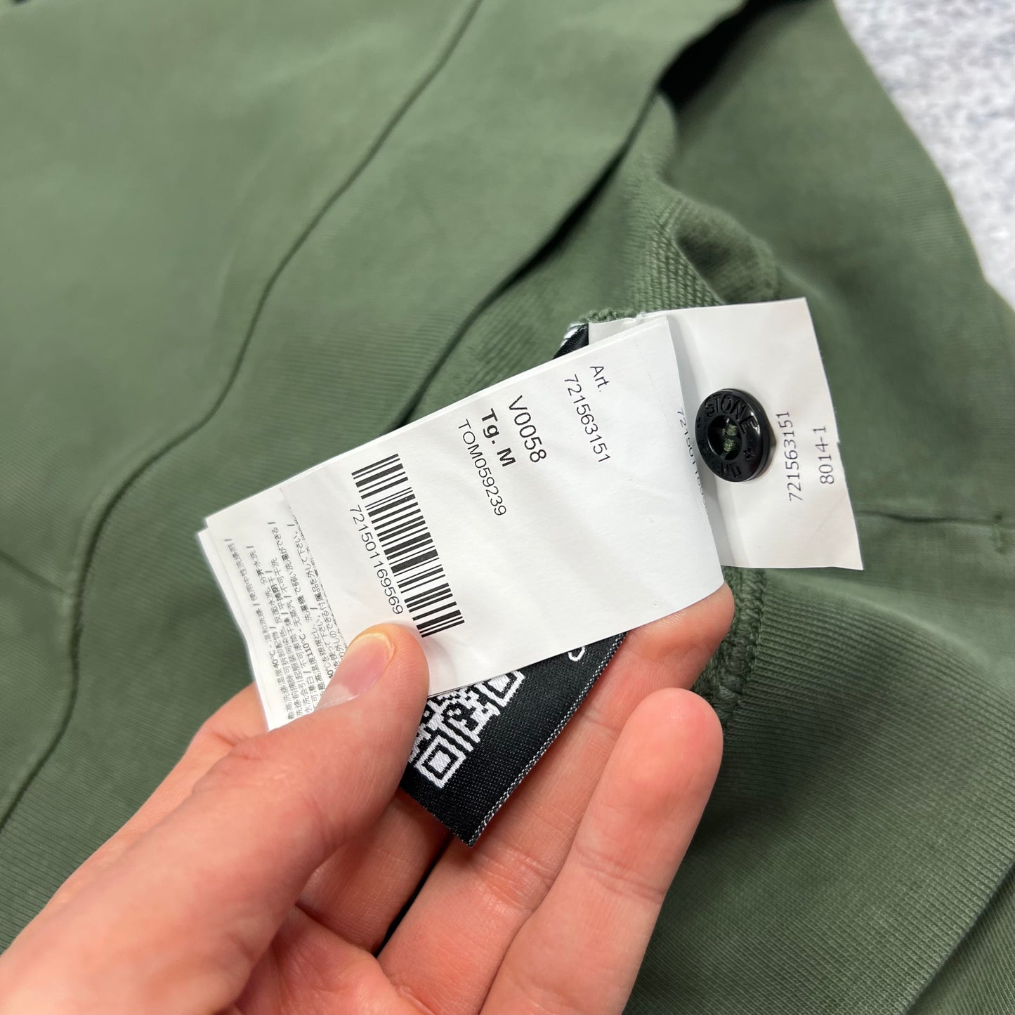 Stone Island Green Zip Pocket Sweatshirt Medium 22”