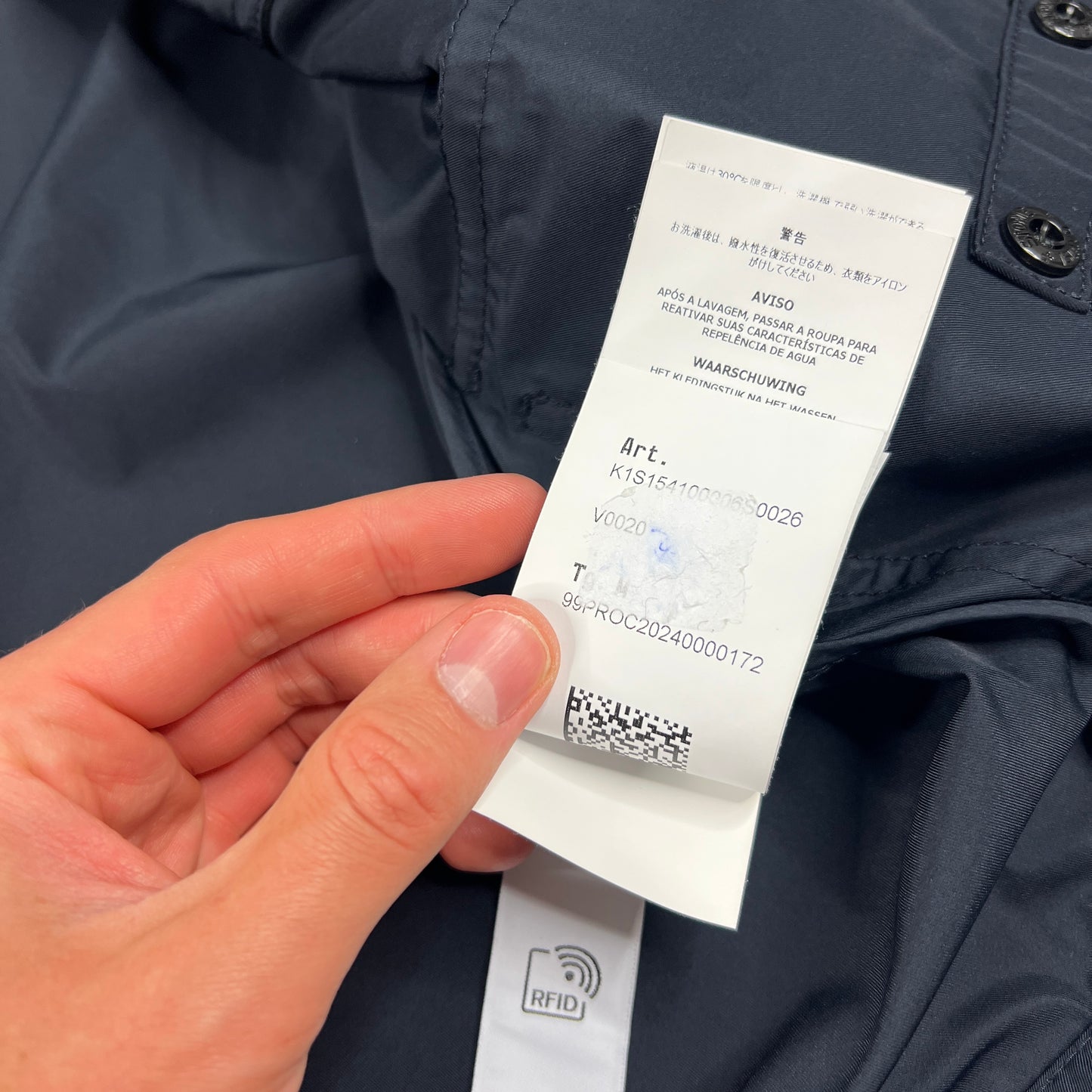 Stone Island Navy Micro Twill Jacket Medium 22.25”