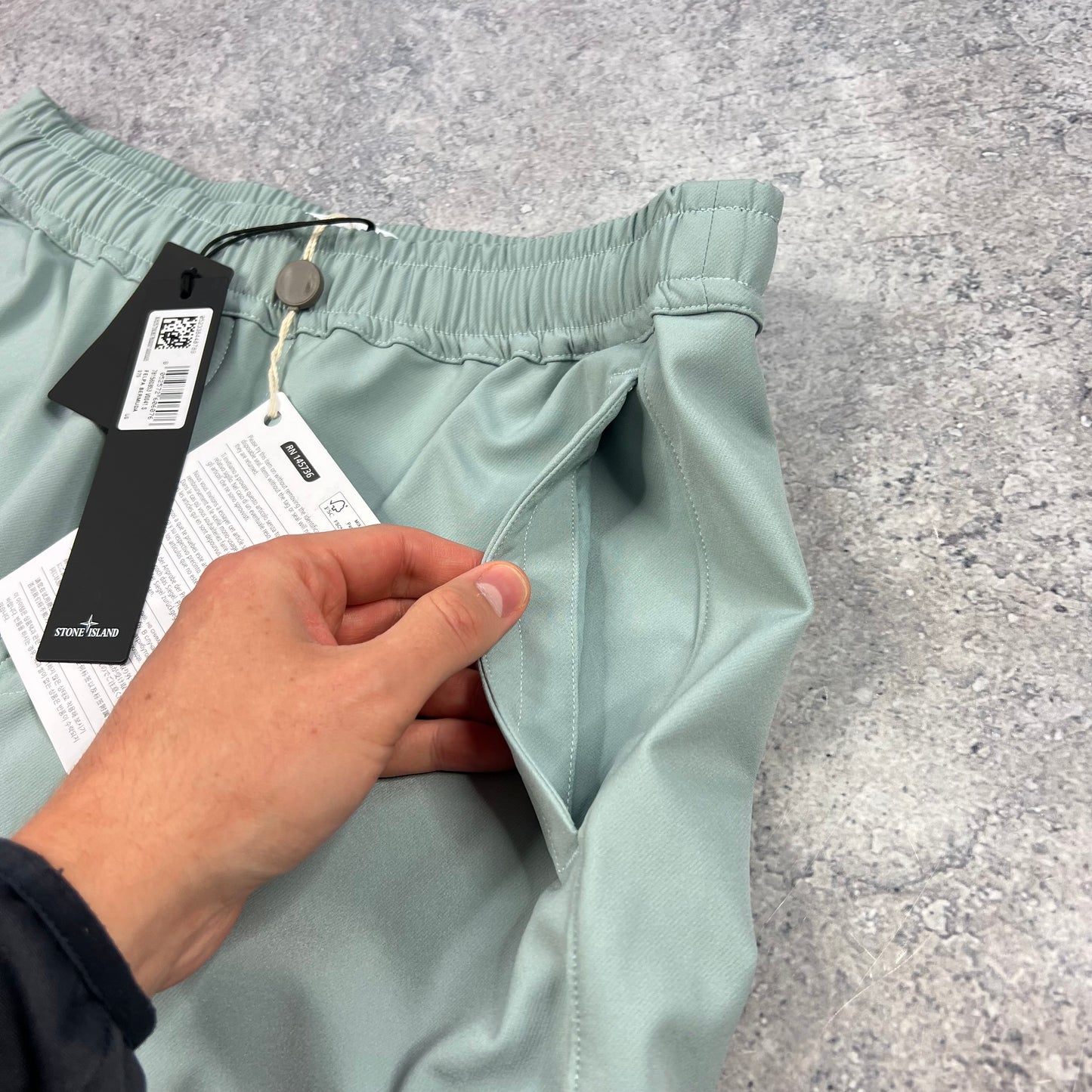 Stone Island Light Blue Softshell Shorts Small 30” BNWT