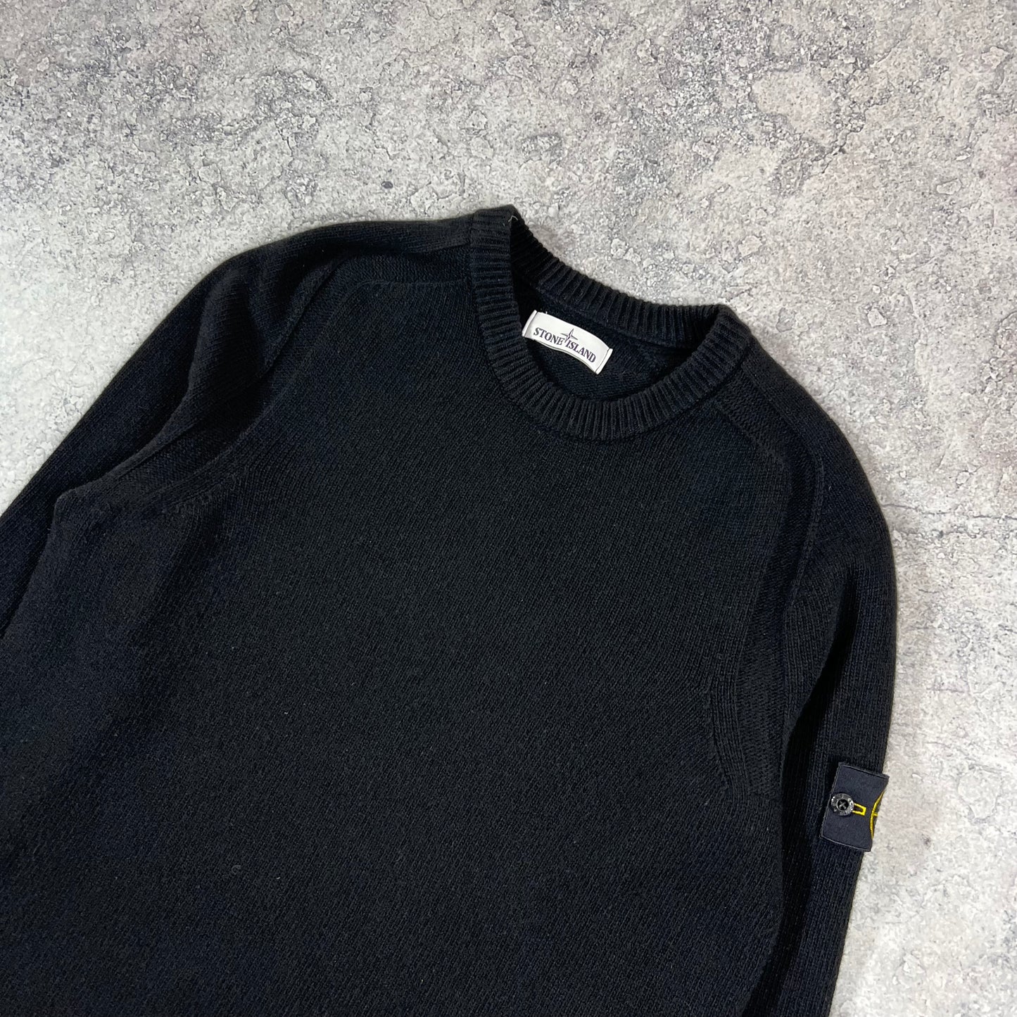 Stone Island Black Knit Jumper Large 21.75”