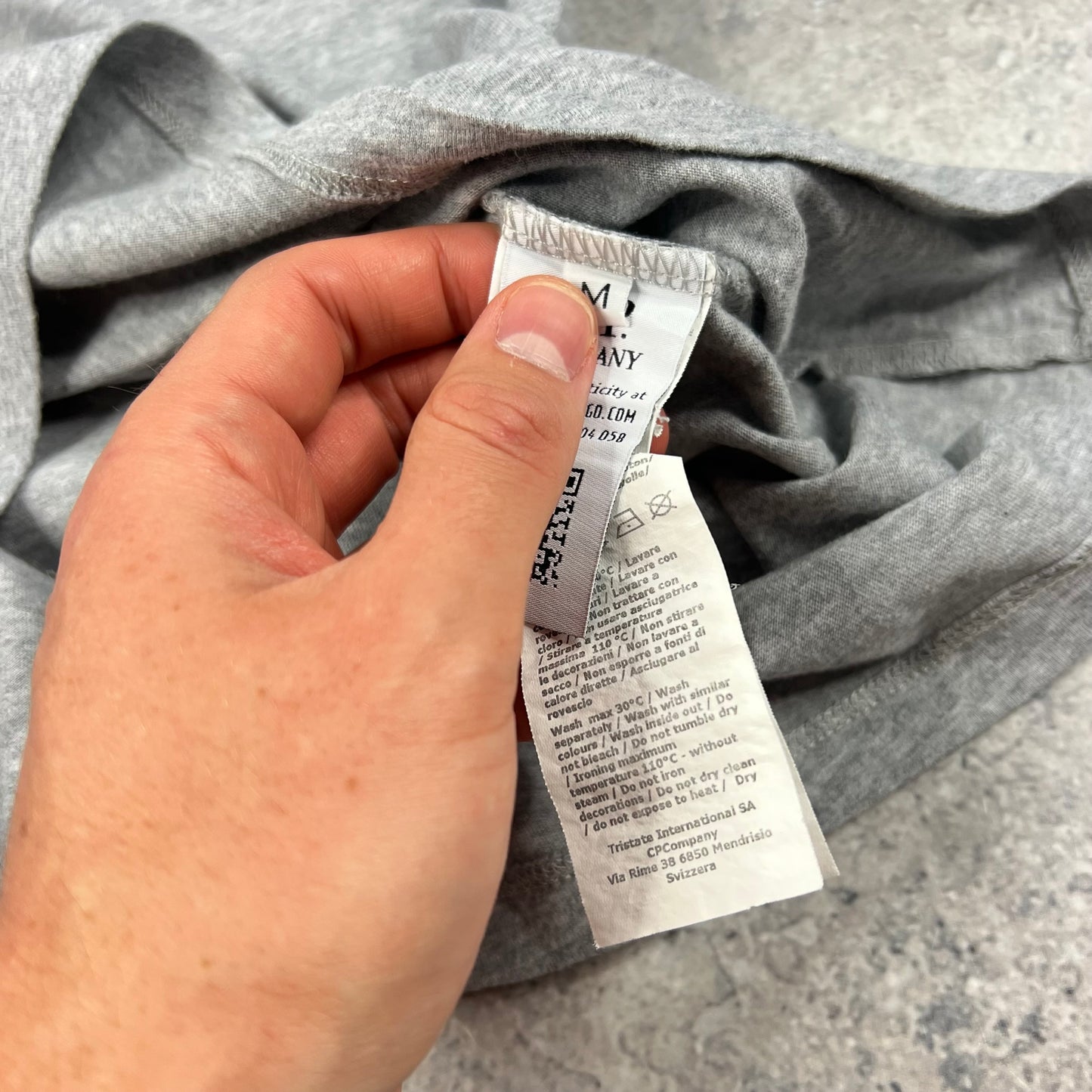 CP Company Grey Logo T-Shirt Medium 20.75”