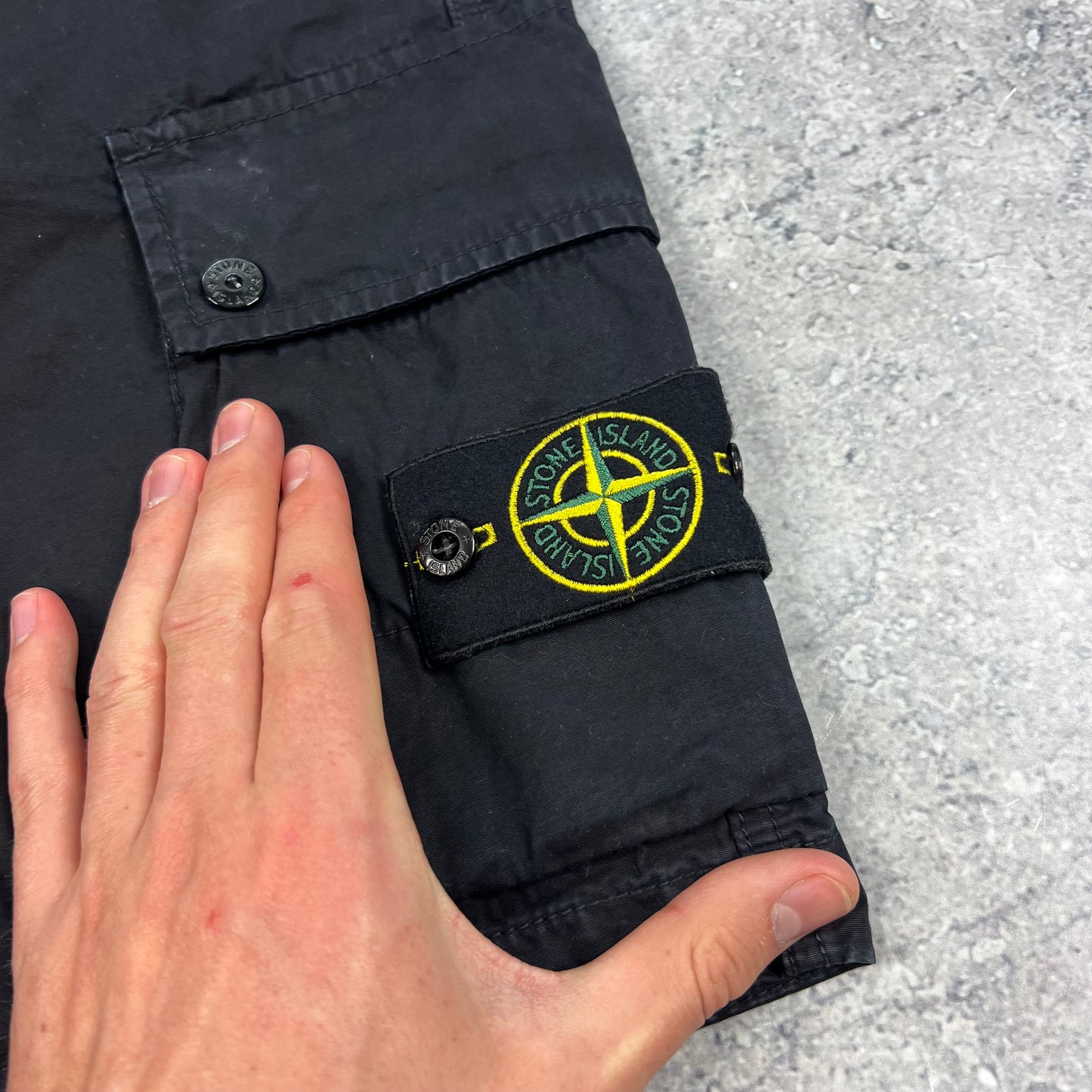 Stone Island Navy Garment Dyed Cargo Shorts W31-32” BNWT