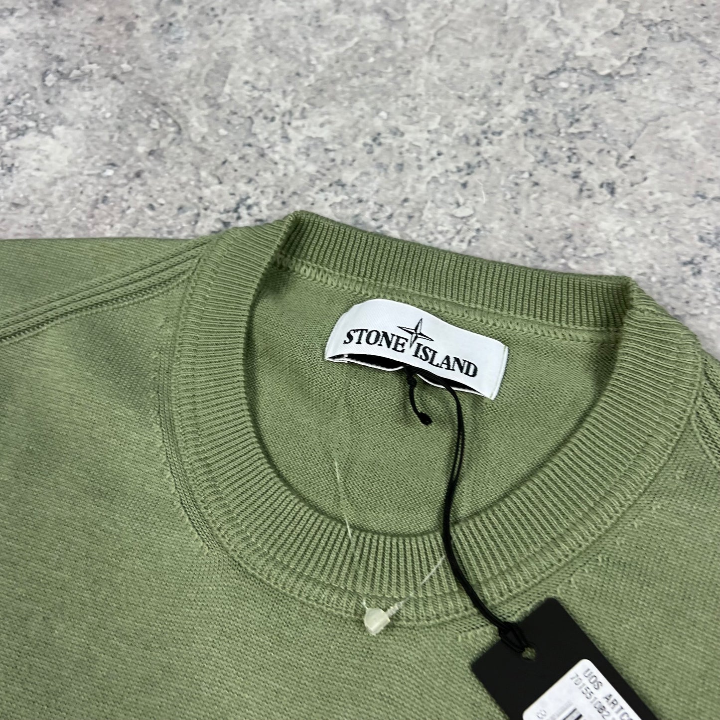 Stone Island Green Knit Sweatshirt Large 21.75” BNWT