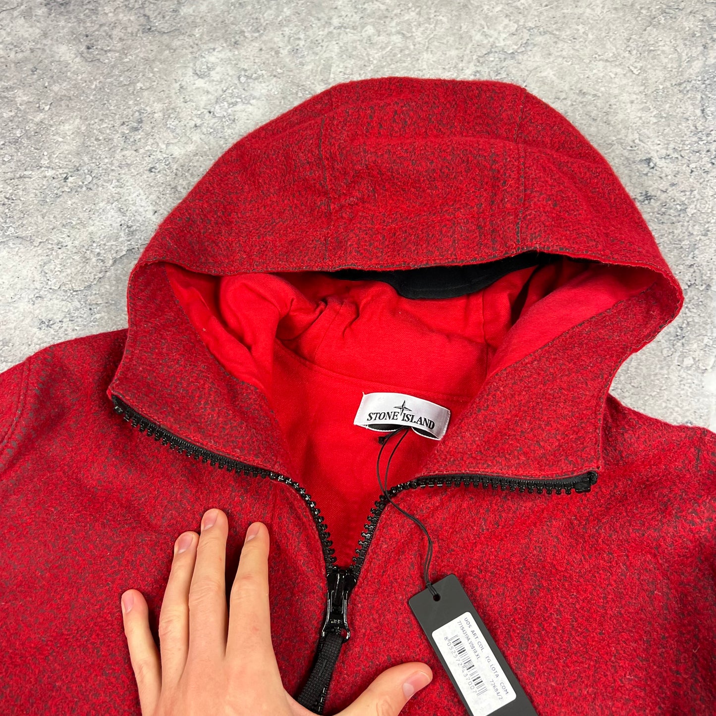 Stone Island Red Needle Punched Reflective Jacket XL 24.5” BNWT