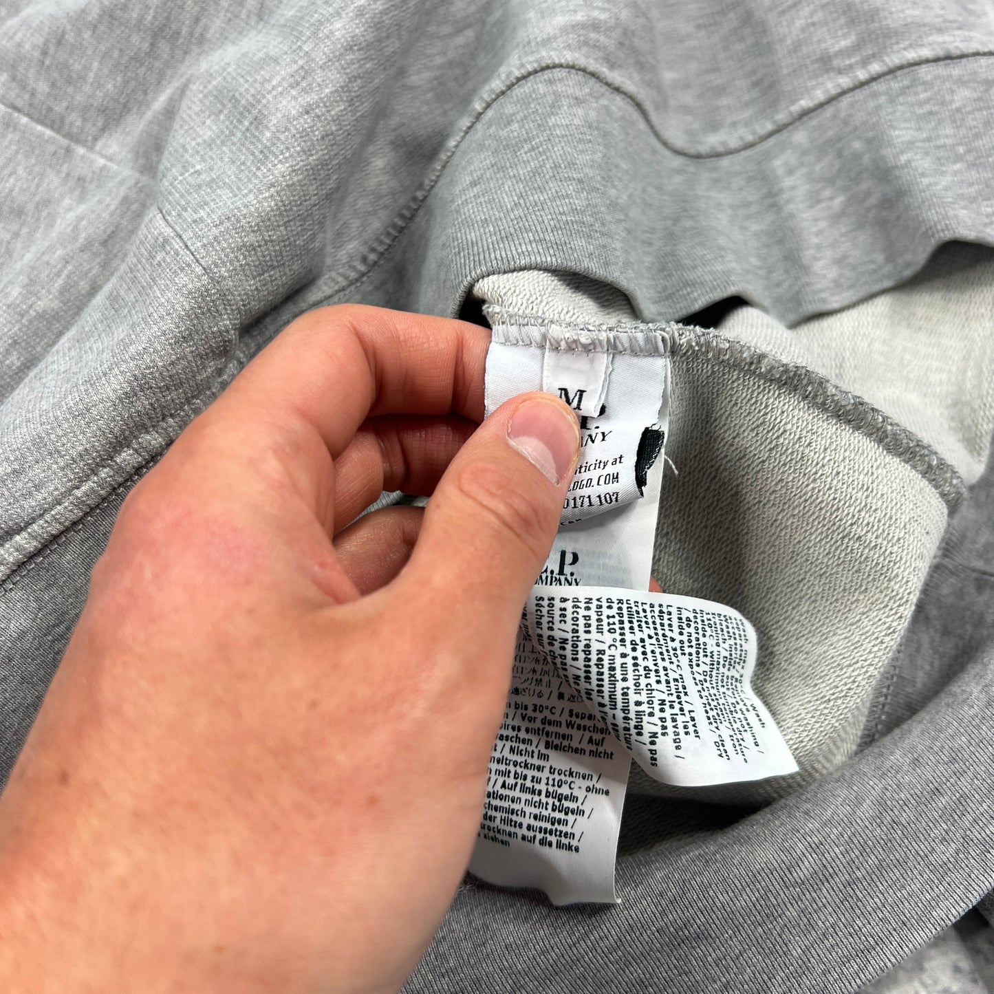 CP Company Grey Q Zip Lens Sweatshirt Medium 21”