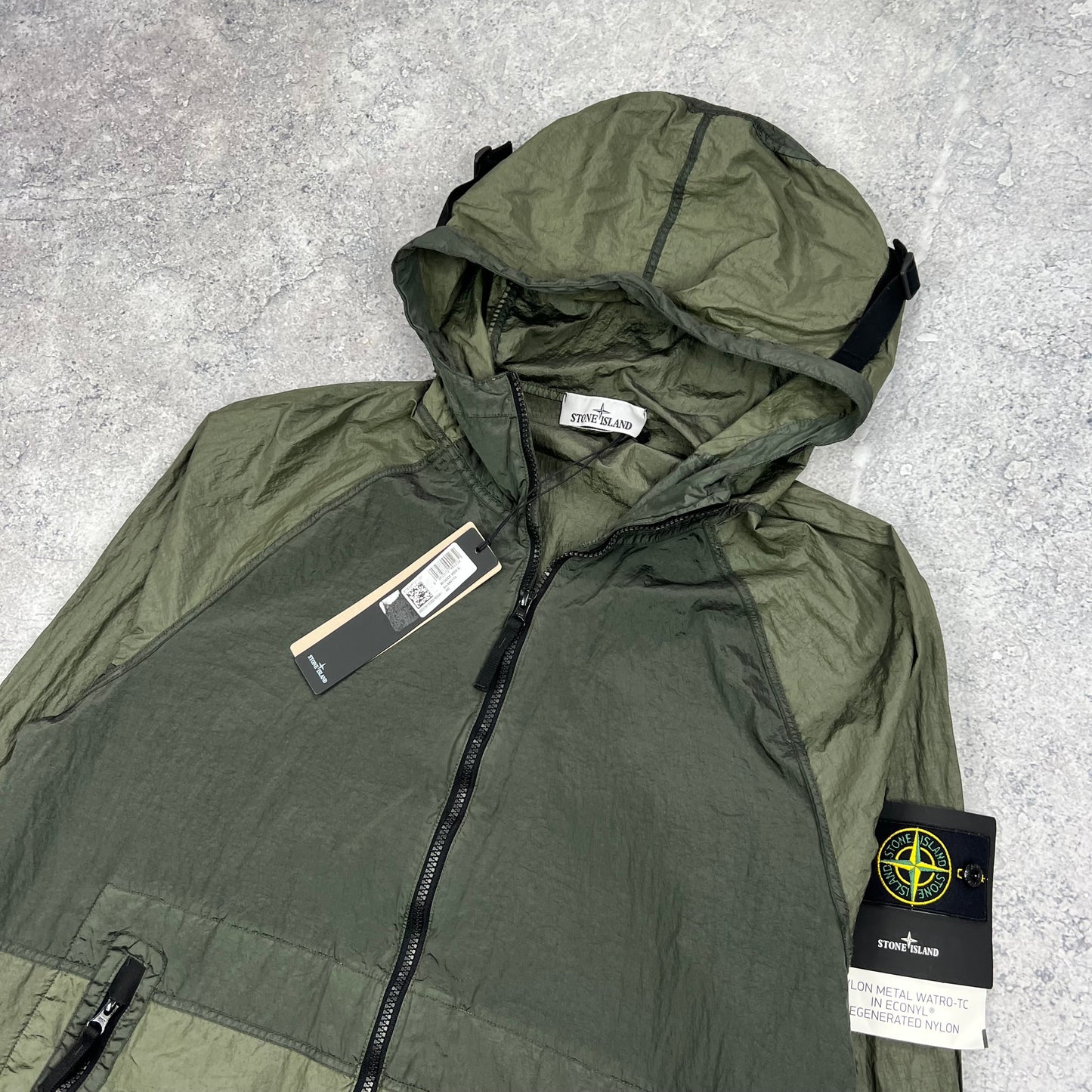 Stone Island Khaki Nylon Metal Watro Jacket XL 23.75” BNWT