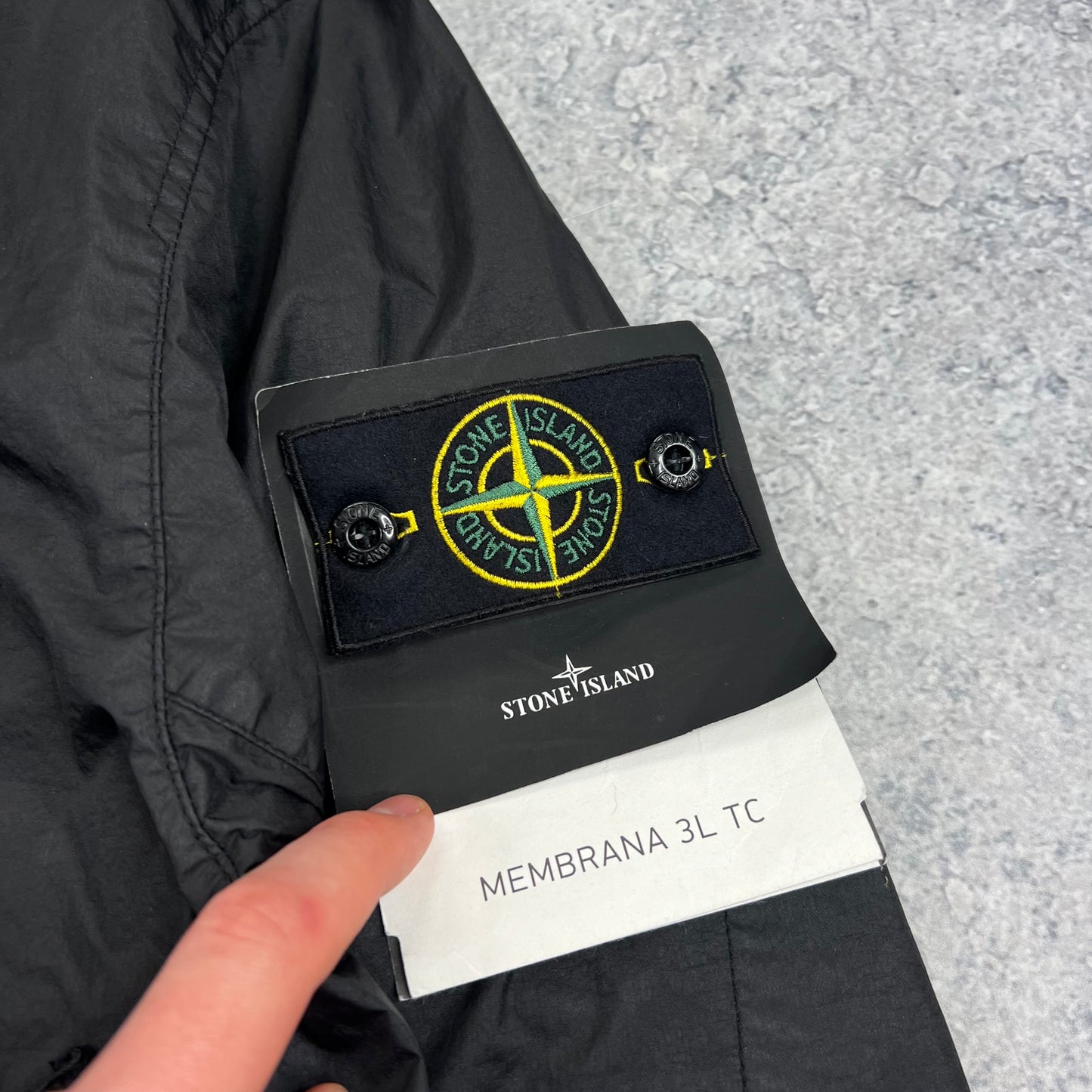 Stone Island Black Membrana Bomber Jacket Medium 22” BNWT