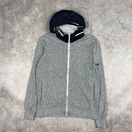 Stone Island Blue Full Zip Hooded Knit Sweatshirt XL 21.5”