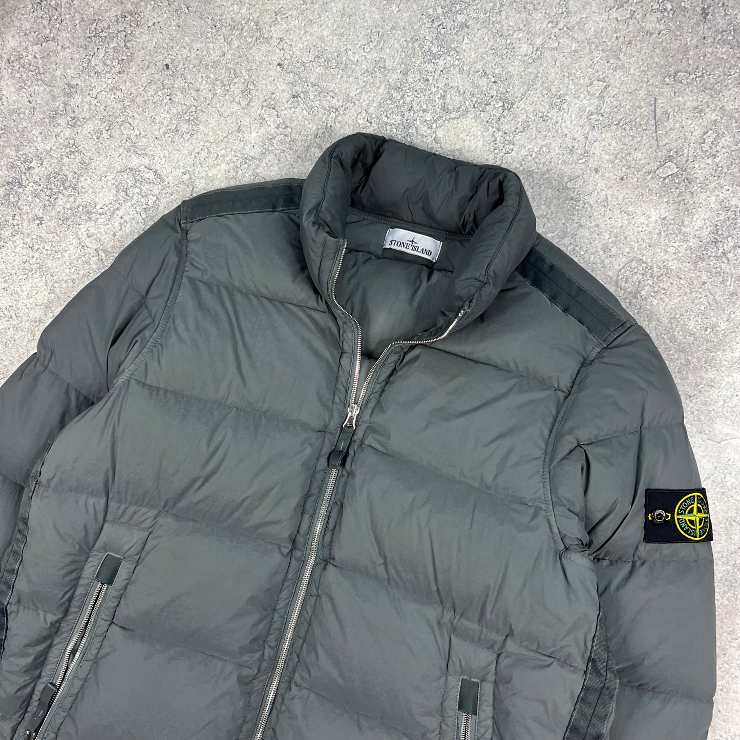 Stone Island Grey Seamless Tunnel Down Jacket Large 24.5”