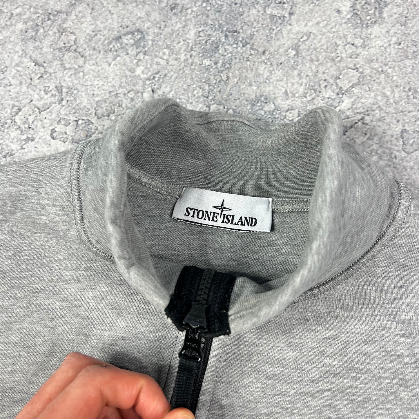 Stone Island Grey Quarter Zip Medium 22.25”