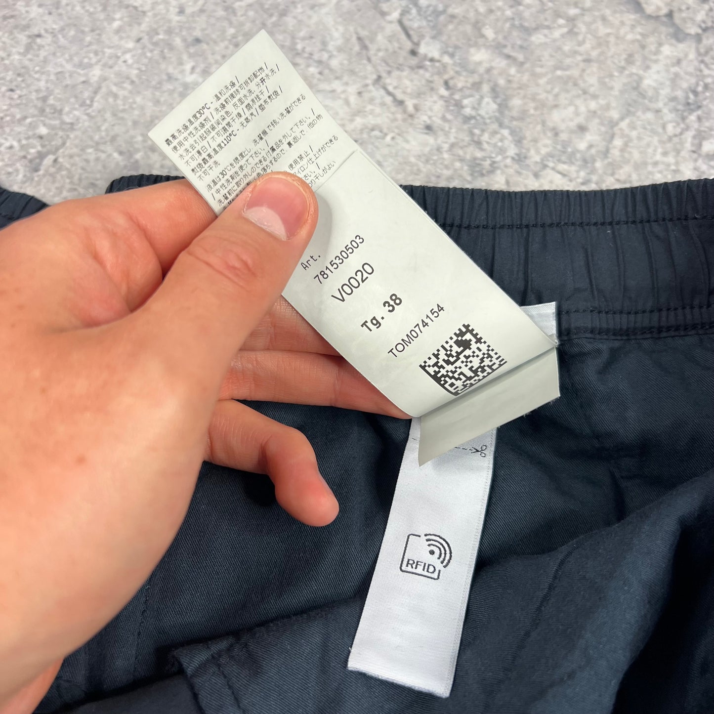 Stone Island Navy Cuffed Cargo Trousers W38”
