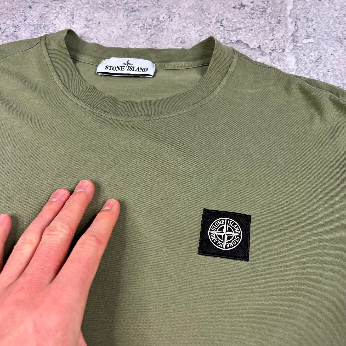 Stone Island Khaki Long Sleeve T-Shirt Large 21.75”