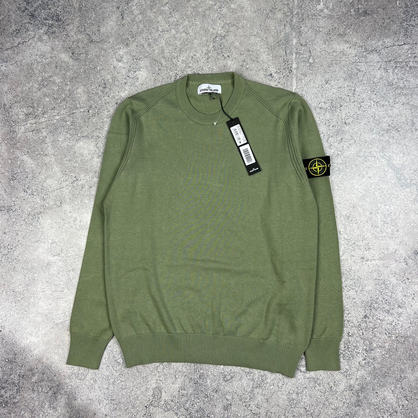 Stone Island Green Knit Sweatshirt Large 21.75” BNWT