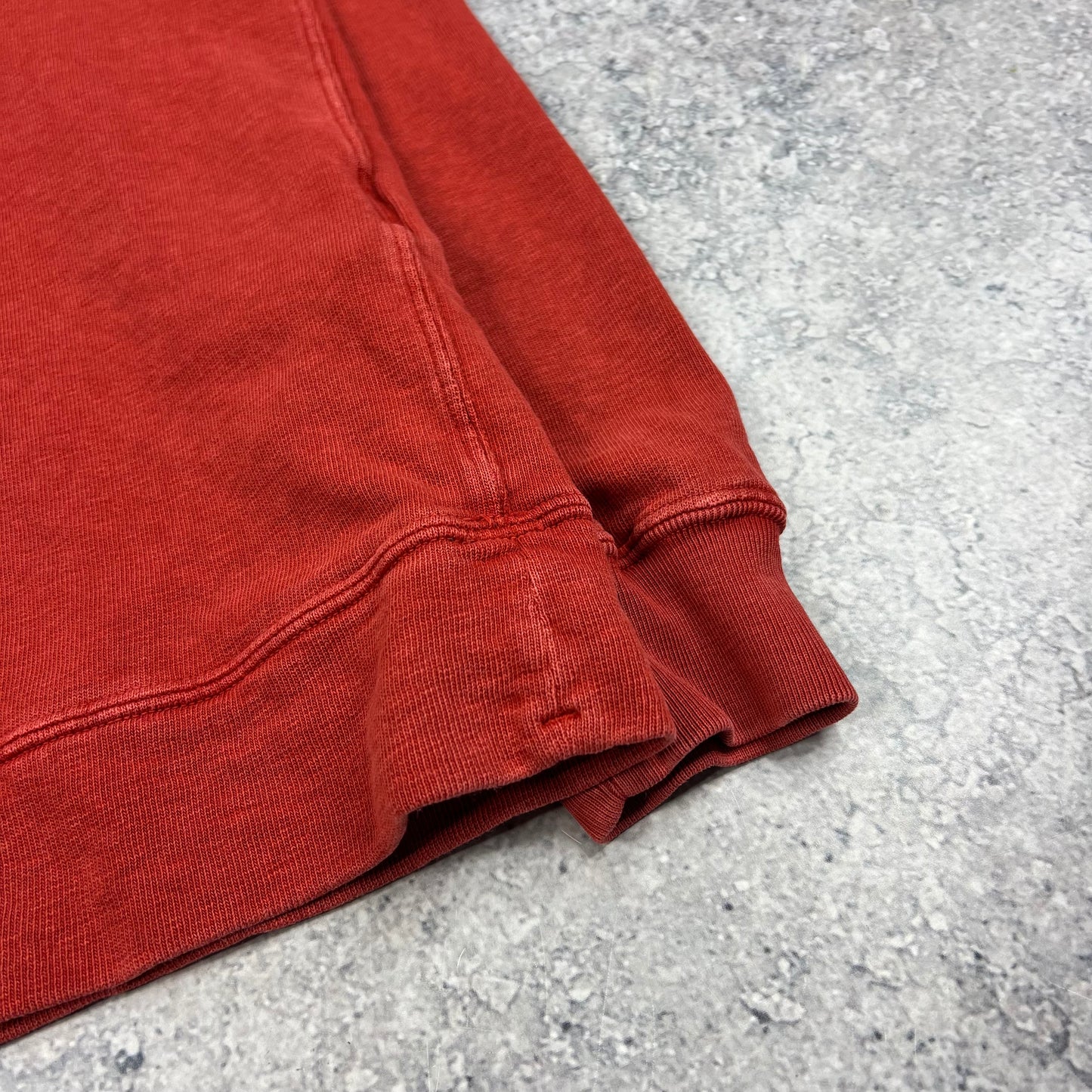 Stone Island Red Garment Dyed Sweatshirt Small 19.75”