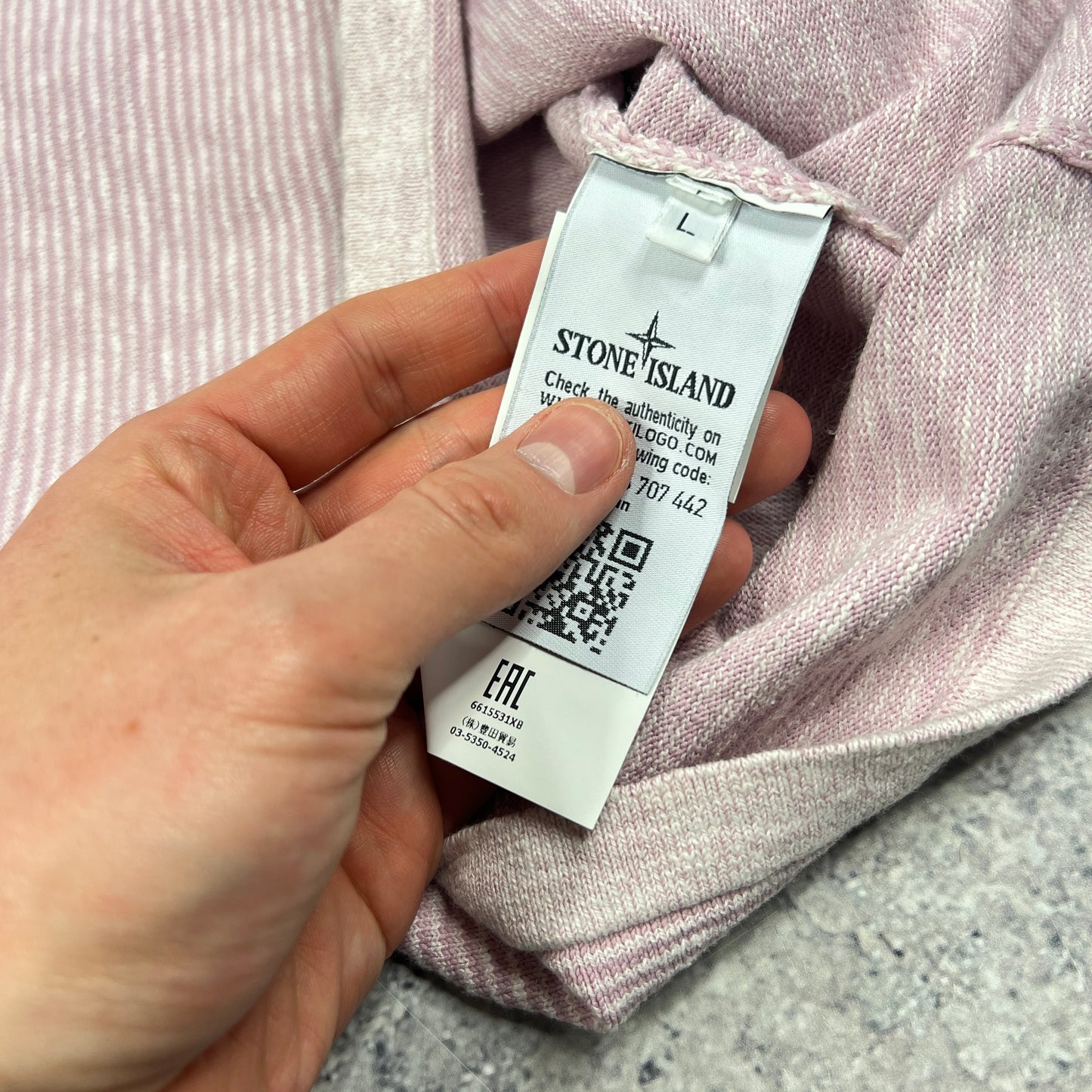 Stone Island Marina Pink Knitted T-Shirt Large 21.75”