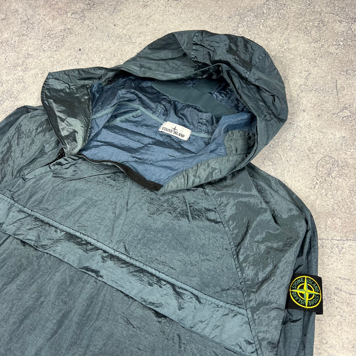 Stone Island Blue Nylon Metal Econyl Smock Large 24.75”