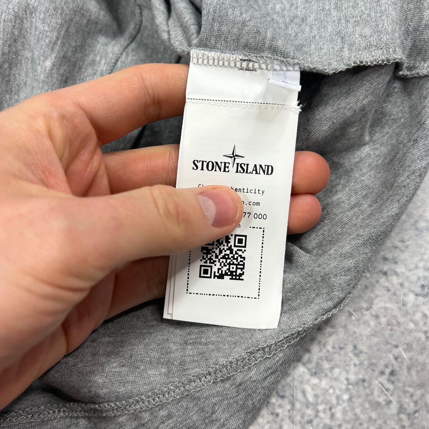 Stone Island Grey L/S Patch T-Shirt Large 21.5” BNWT