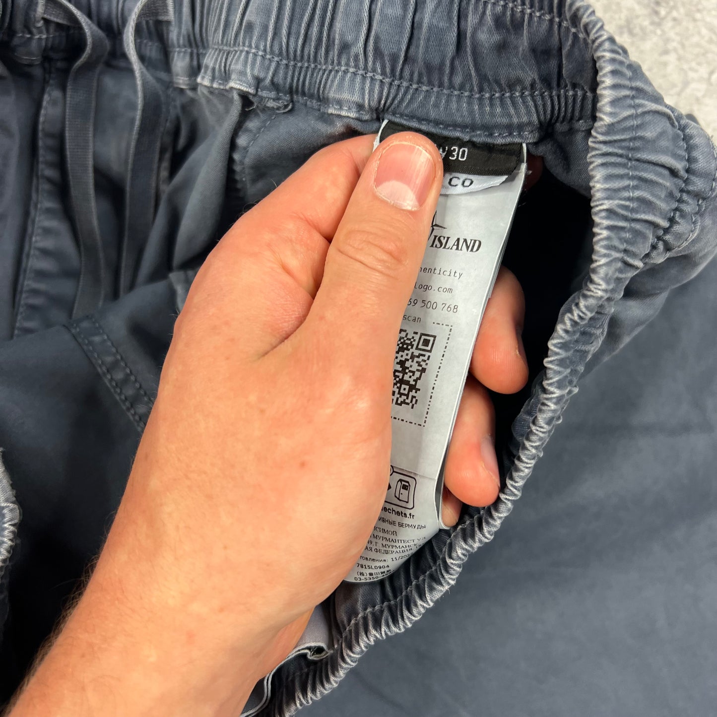 Stone Island Blue Comfort Cargo Shorts W30”