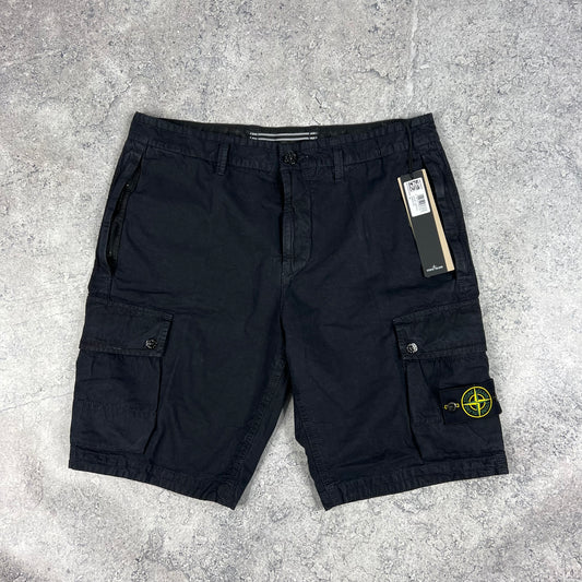 Stone Island Navy Garment Dyed Cargo Shorts W32” BNWT