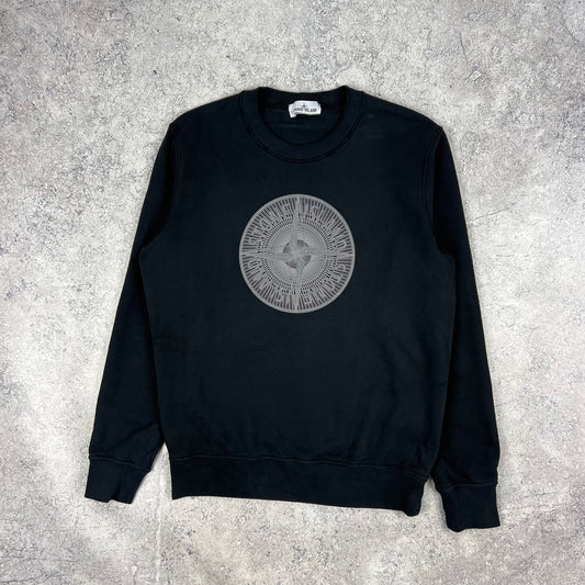 Stone Island Black Logo Sweatshirt Large 23”