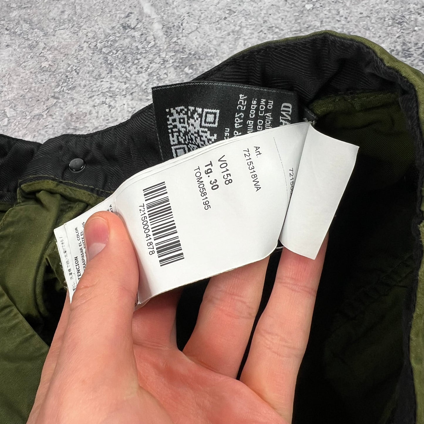 Stone Island Khaki Cargo Trousers W30”