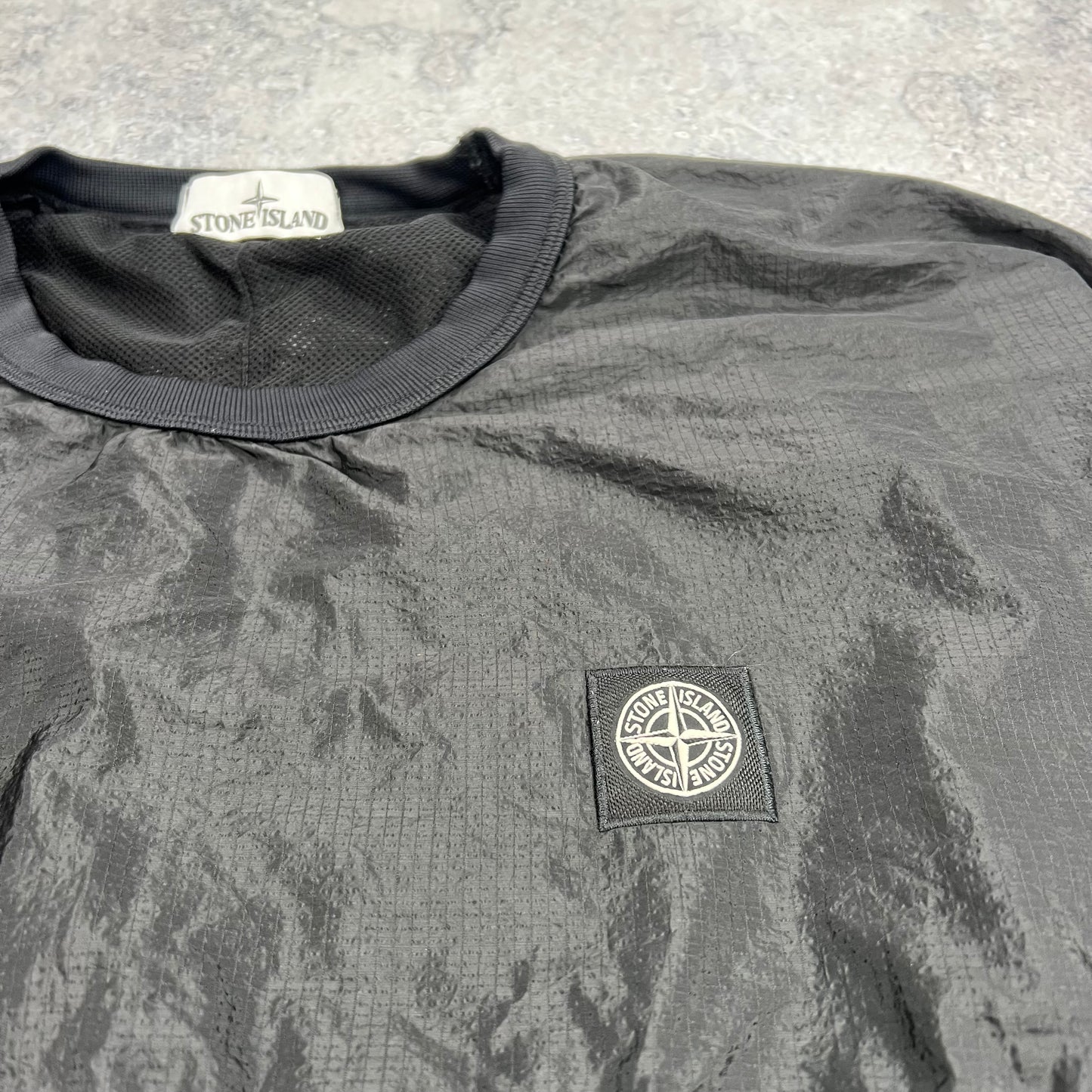 Stone Island Black Nylon Metal Pullover Medium 23”