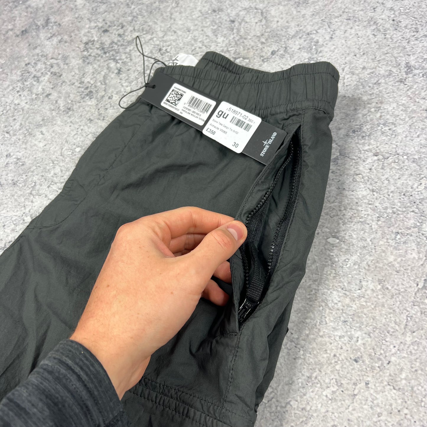 Stone Island Dark Grey Cuffed Cargo Trousers W30” BNWT