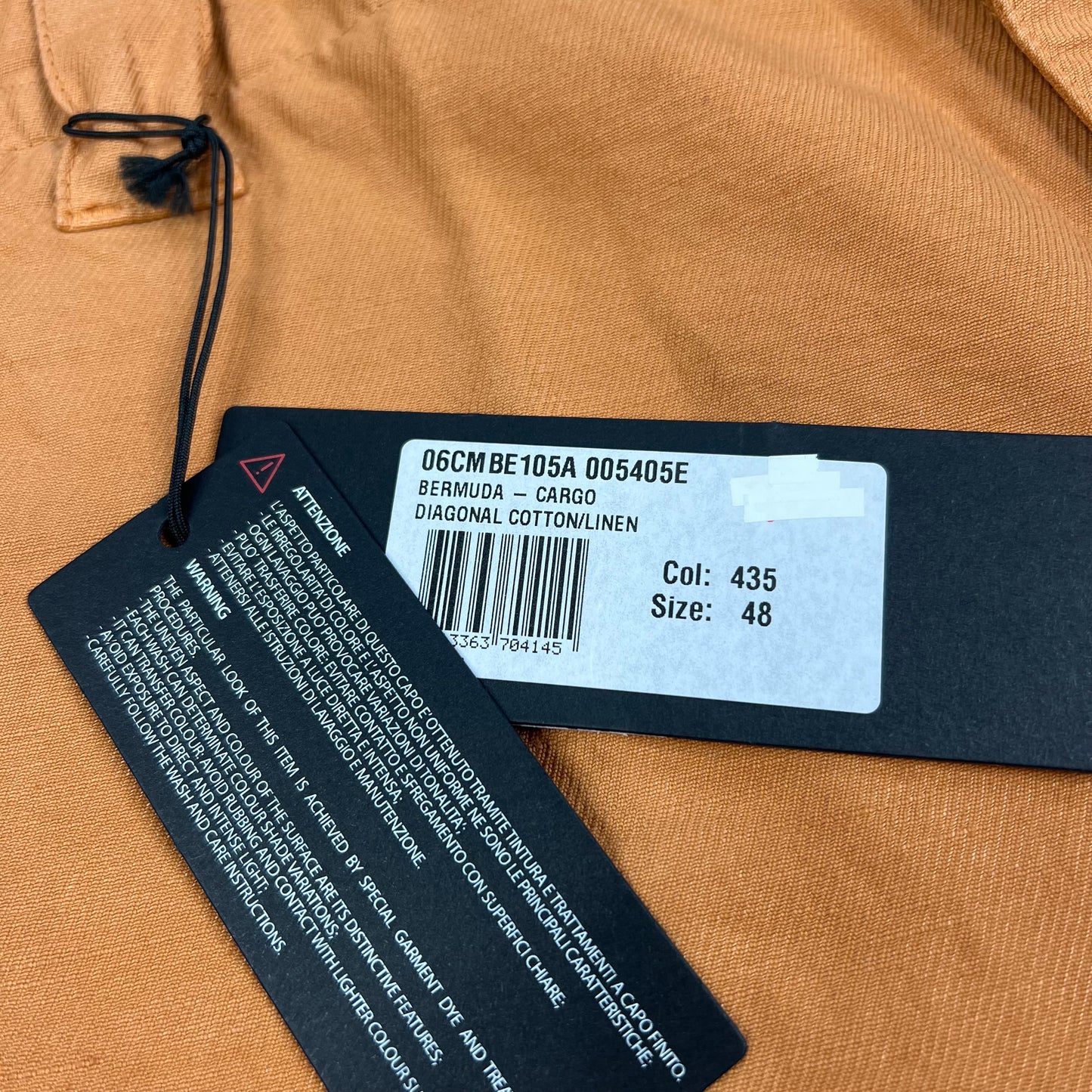 CP Company Orange Cargo Shorts 32” BNWT