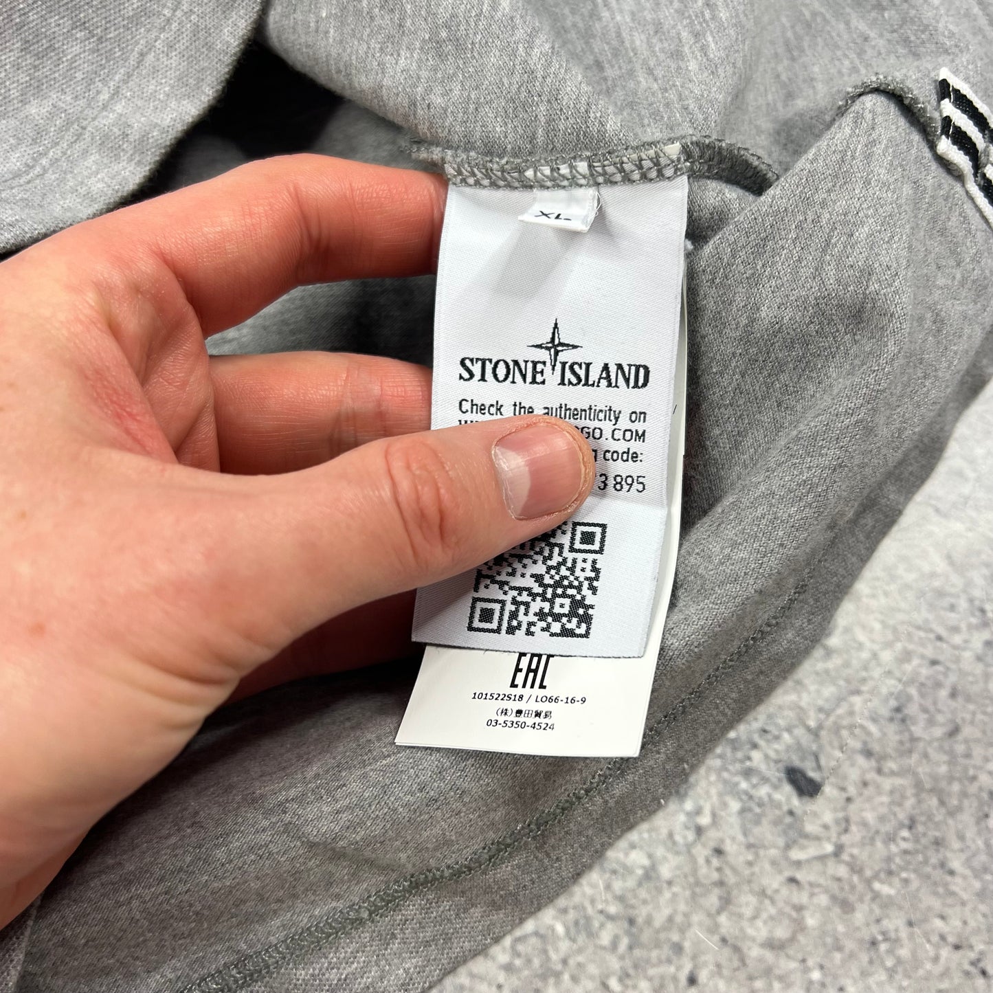 Stone Island Grey Polo Shirt XL Slim Fit 21.75”