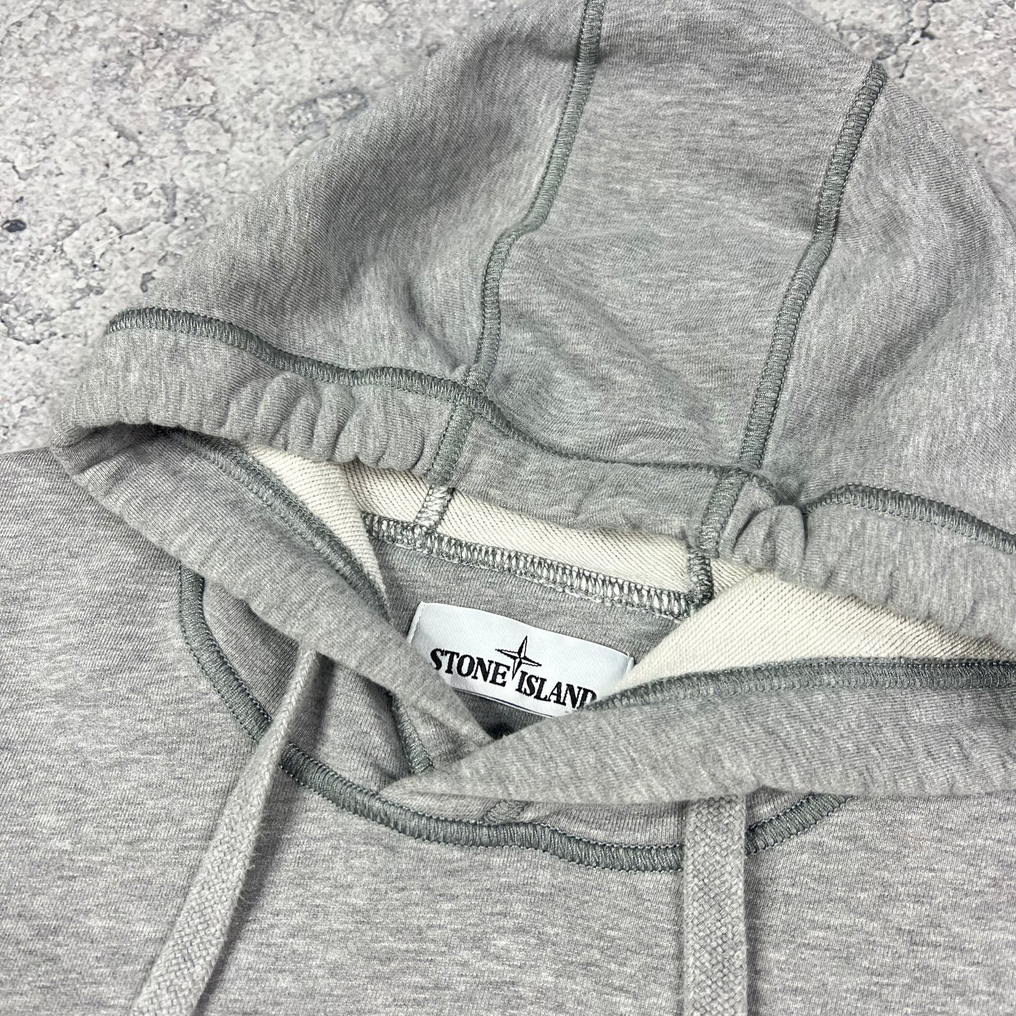 Stone Island Grey Pullover Hoodie Medium 22.25”