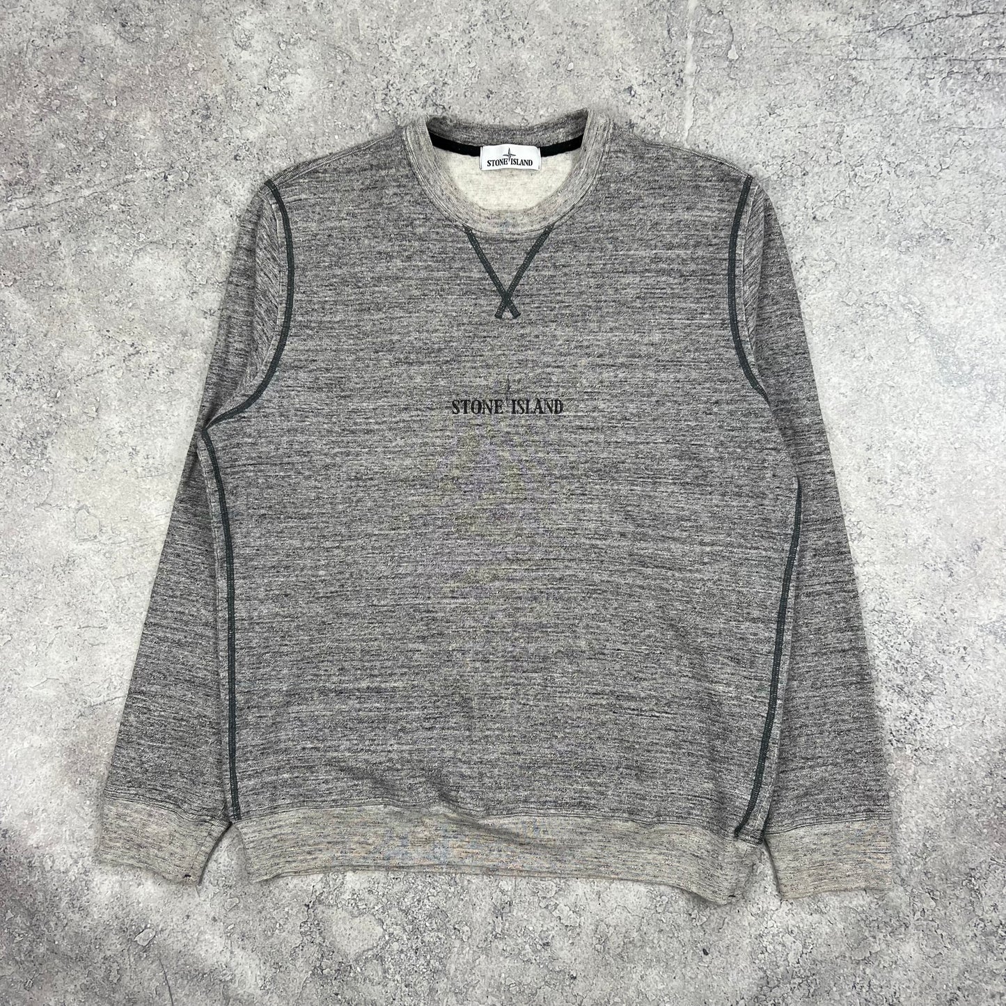 Stone Island Grey Logo Sweatshirt 3XL 24.5”