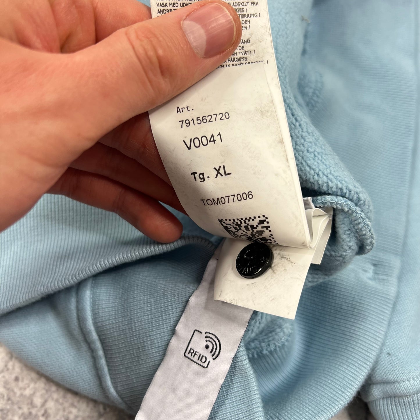 Stone Island Blue Quarter Zip Sweatshirt XL 23.75” BNWT