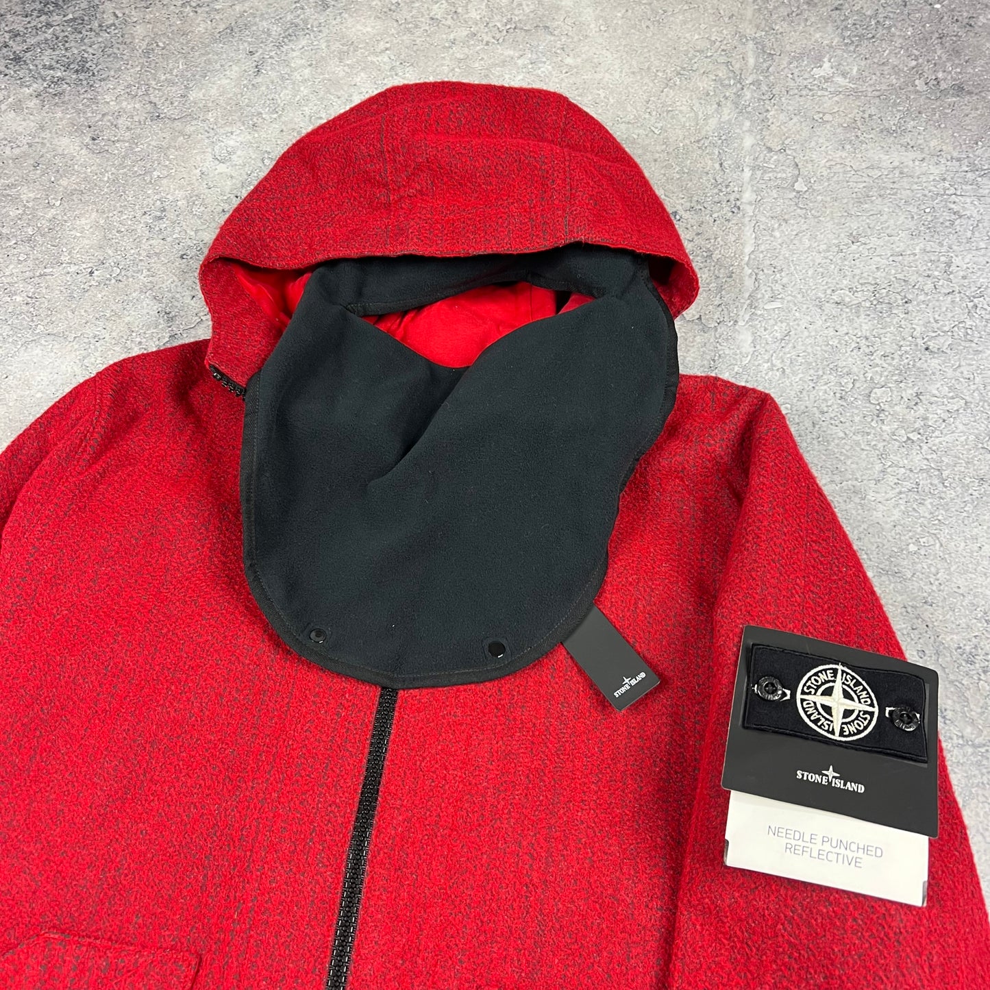 Stone Island Red Needle Punched Reflective Jacket XL 24.5” BNWT