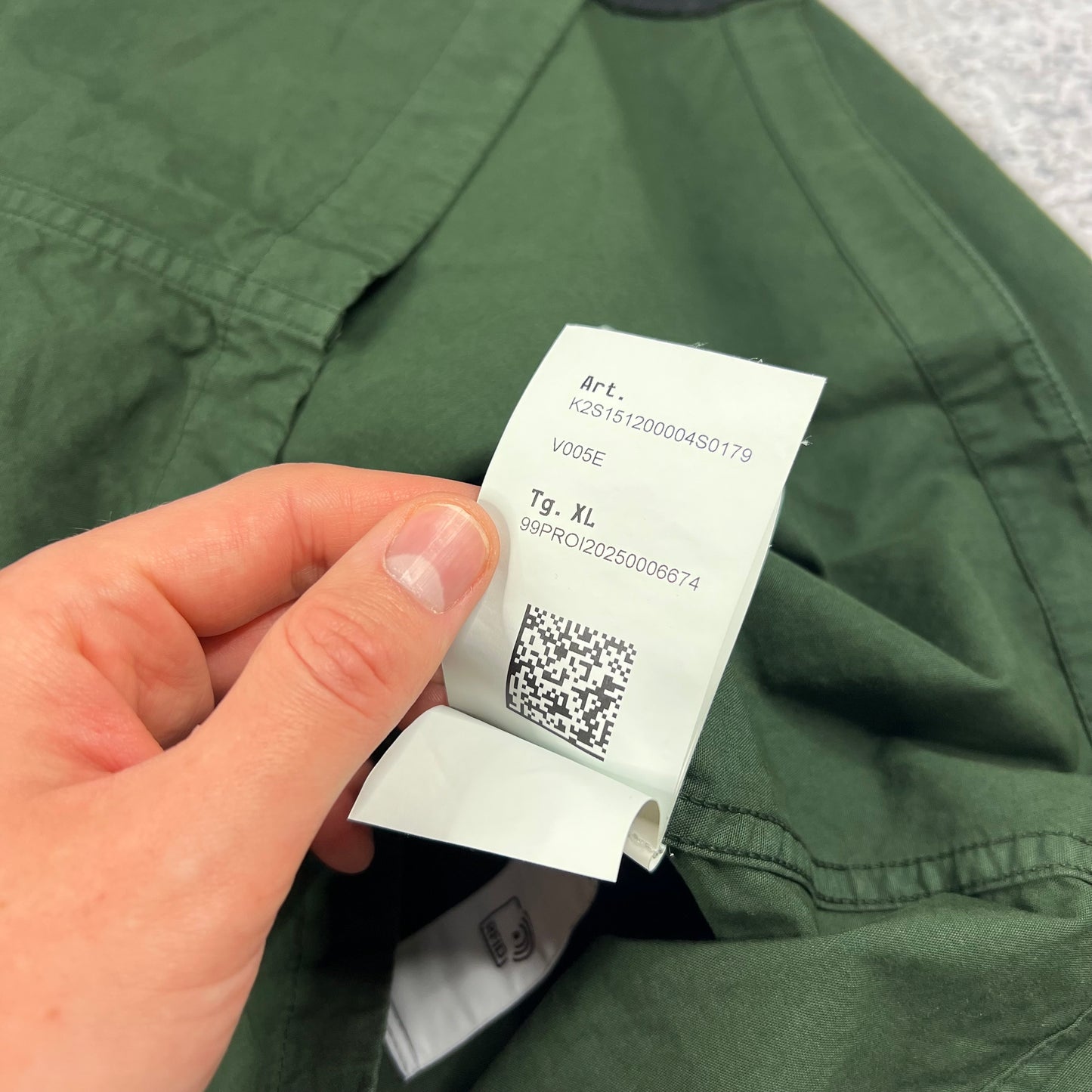 Stone Island Canvas Weave Cotton Green Overshirt XL 24.5” BNWT