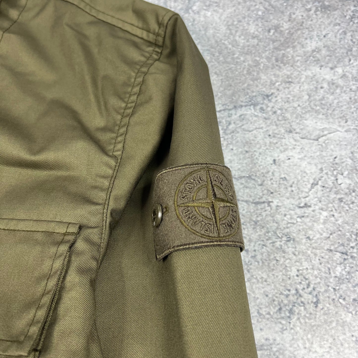 Stone Island Khaki Ghost Performance Twill Wool Jacket Medium 22.25” BNWT