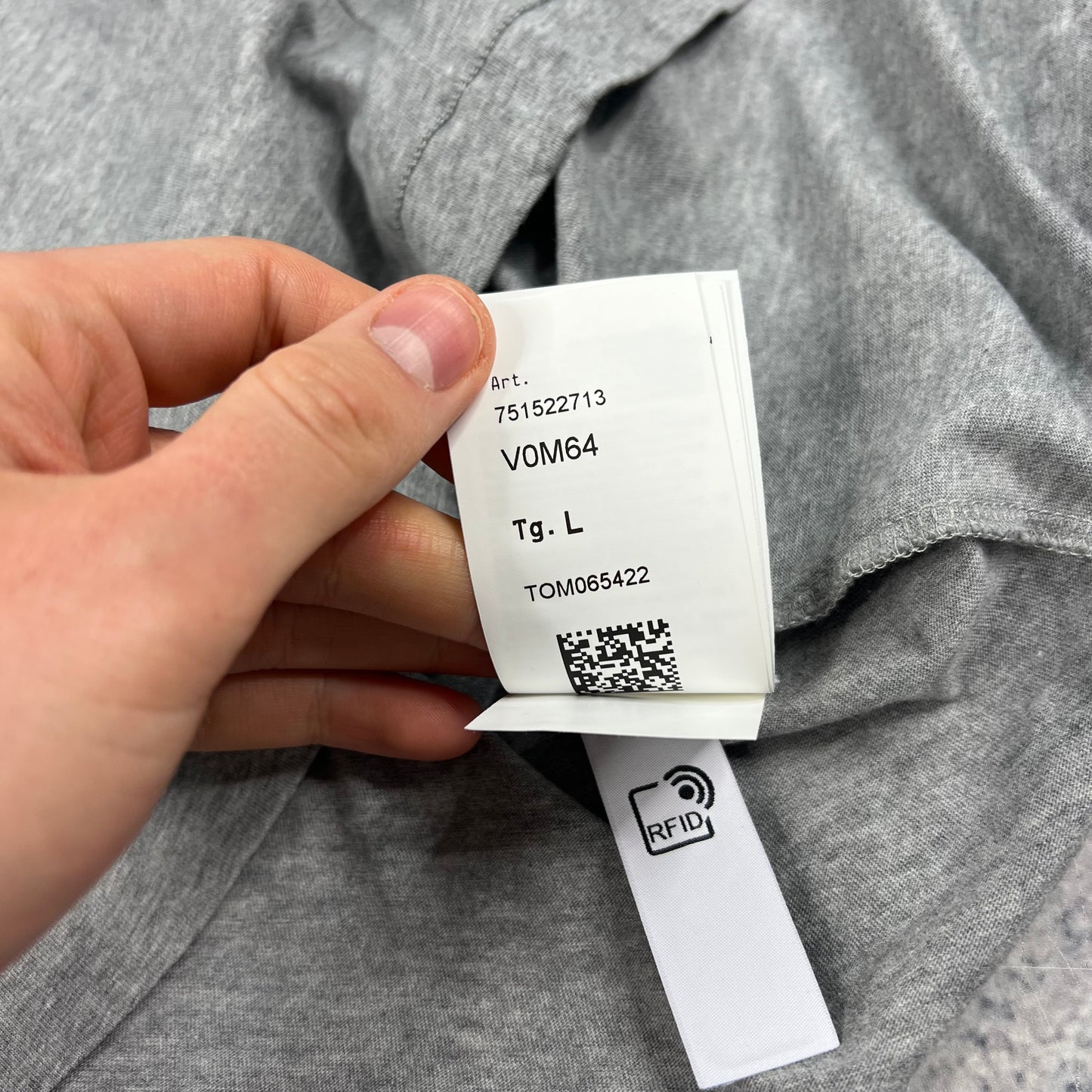 Stone Island Grey L/S Patch T-Shirt Large 21.5” BNWT