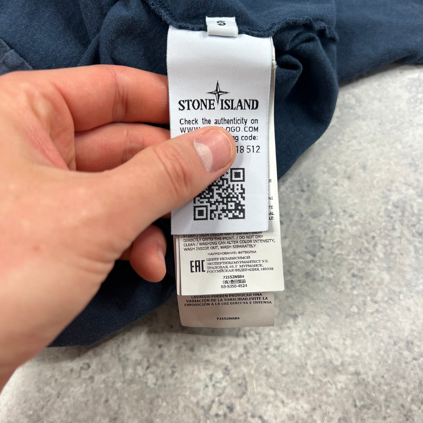 Stone Island Blue Logo T-Shirt Small 18.5”