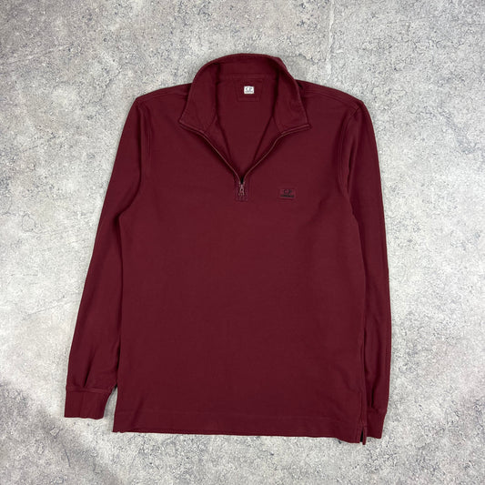 CP Company Burgundy Quarter Zip Medium 20.5”