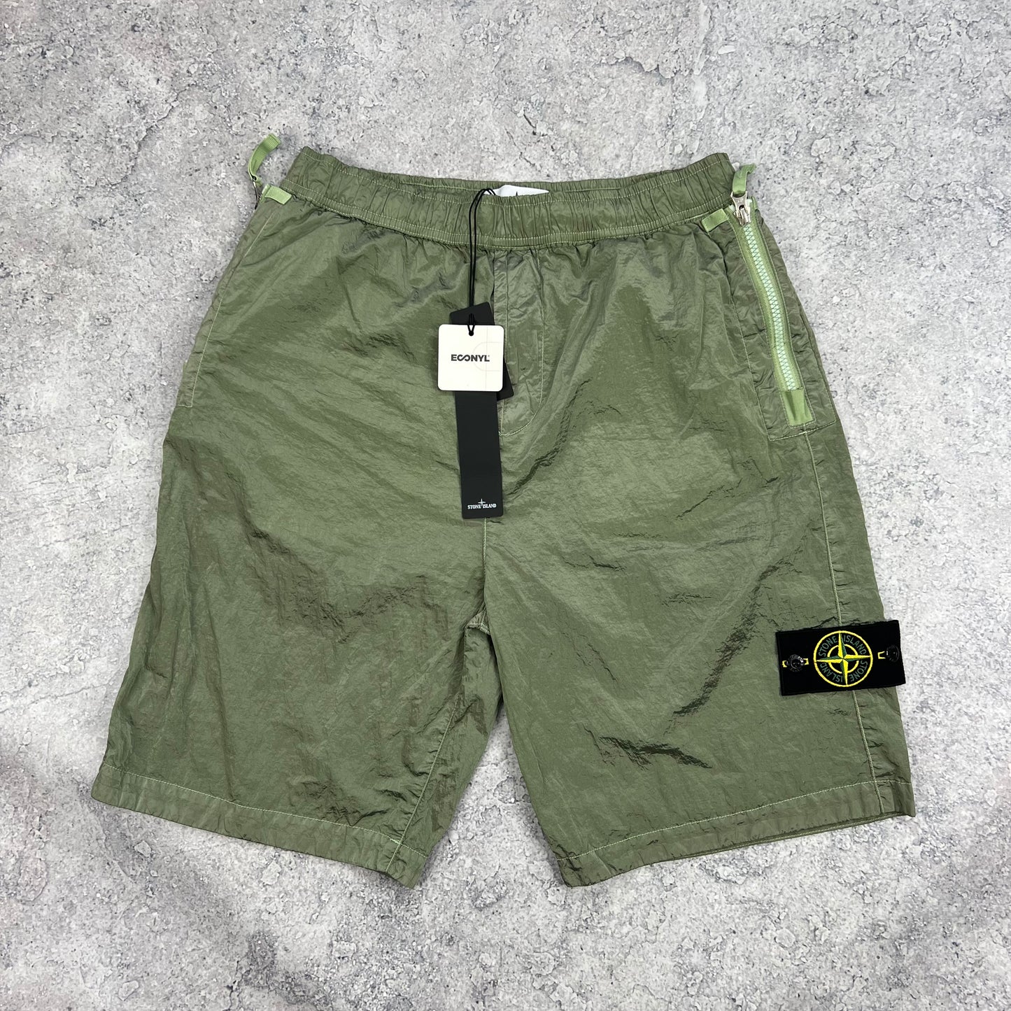 Stone Island Green Nylon Metal Cargo Shorts W28-30” BNWT