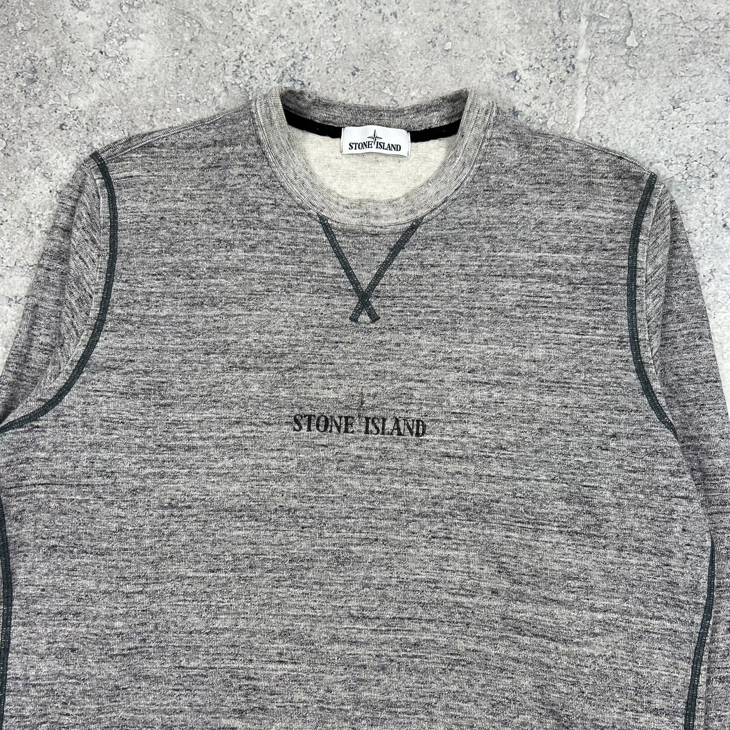 Stone Island Grey Logo Sweatshirt 3XL 24.5”