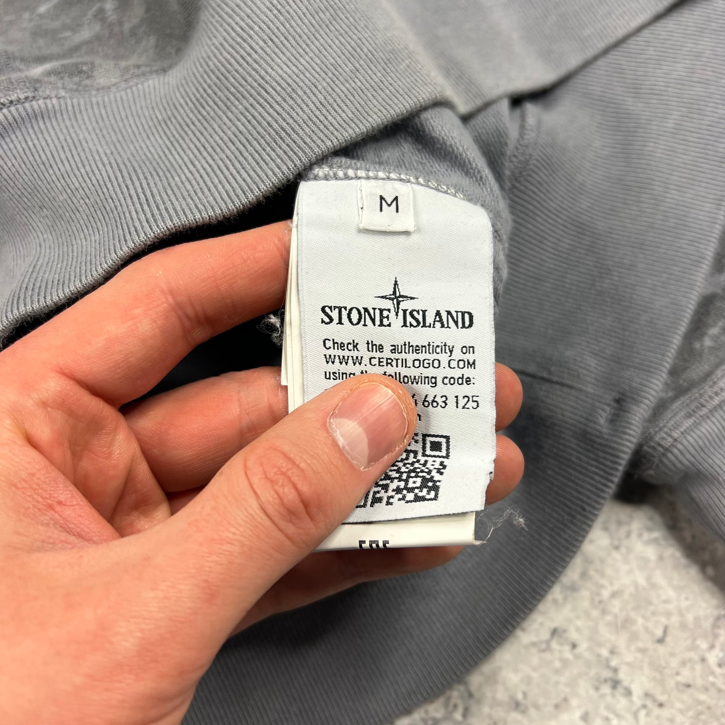 Stone Island Grey Camo Sweatshirt Medium 23”