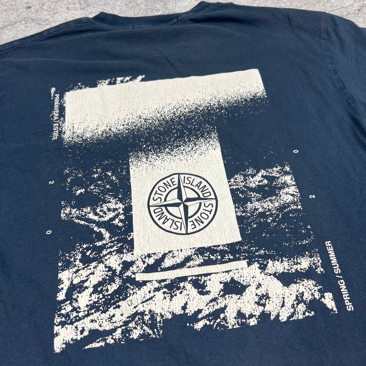 Stone Island Blue Logo T-Shirt Small 18.5”