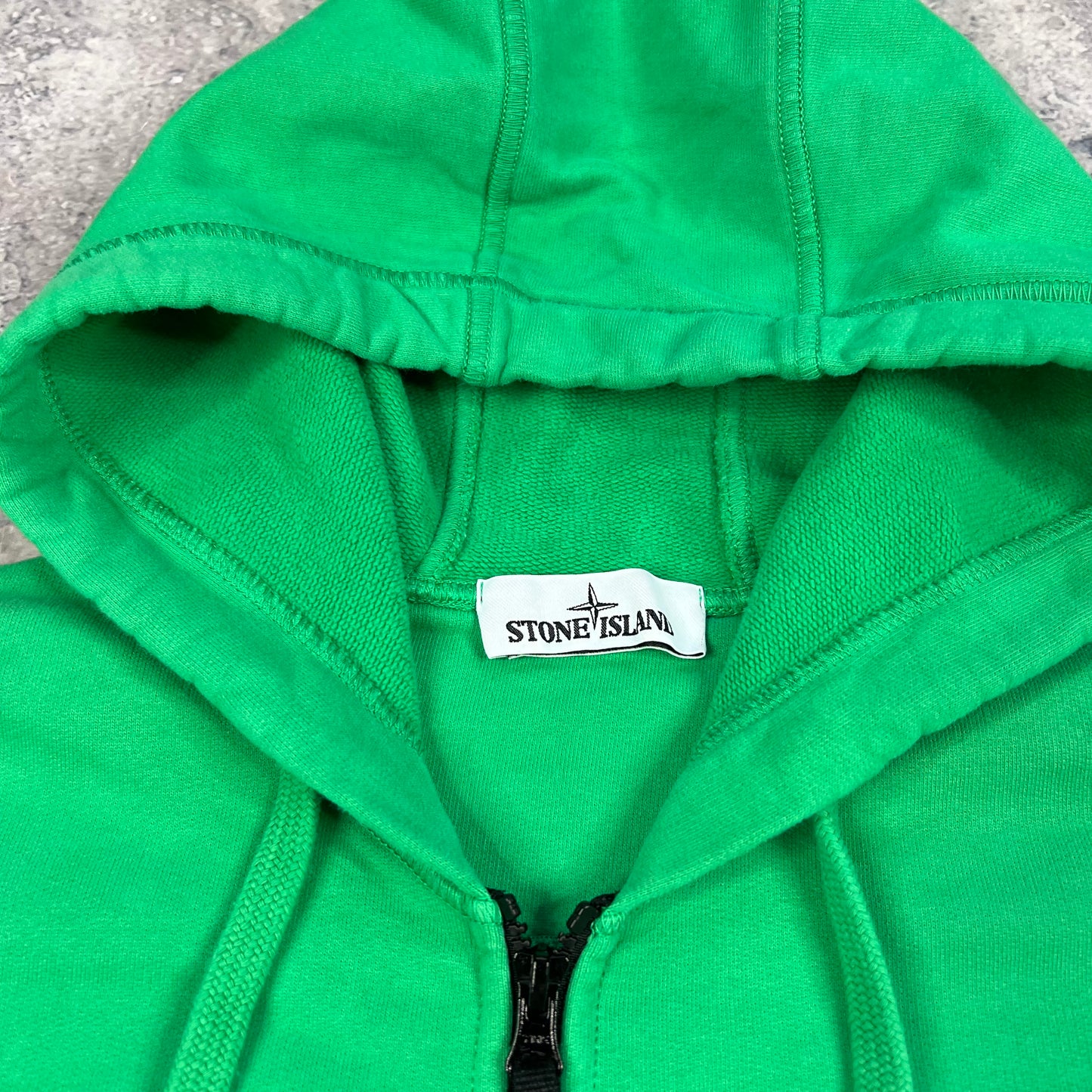 Stone Island Green Full Zip Hoodie Small 21”