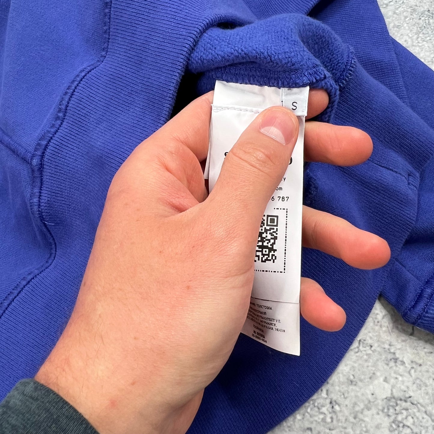 Stone Island Blue Quarter Zip Sweatshirt Small 21”