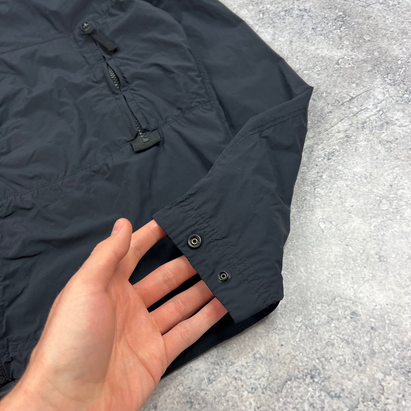 Stone Island Black Skin Touch Nylon Jacket Small 20.5”