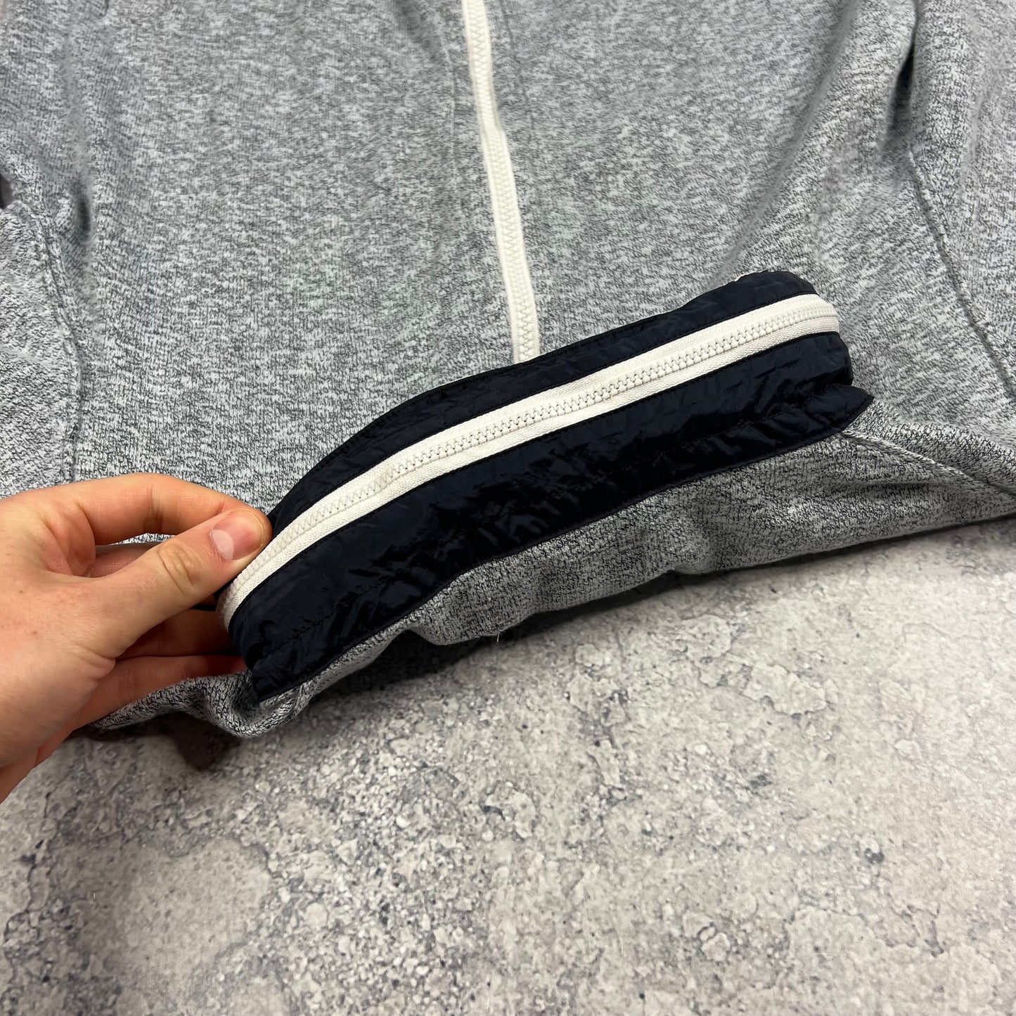 Stone Island Blue Full Zip Hooded Knit Sweatshirt XL 21.5”