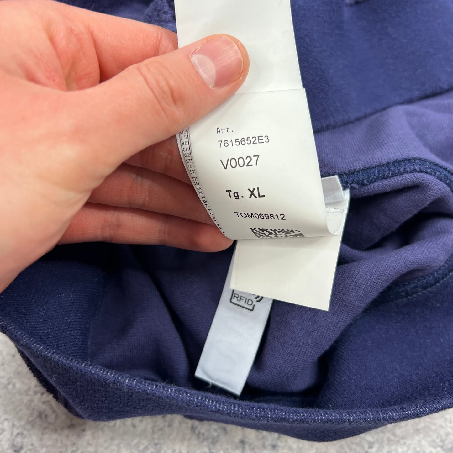 Stone Island Blue Terry Fleece Sweatshirt XL 26.5”