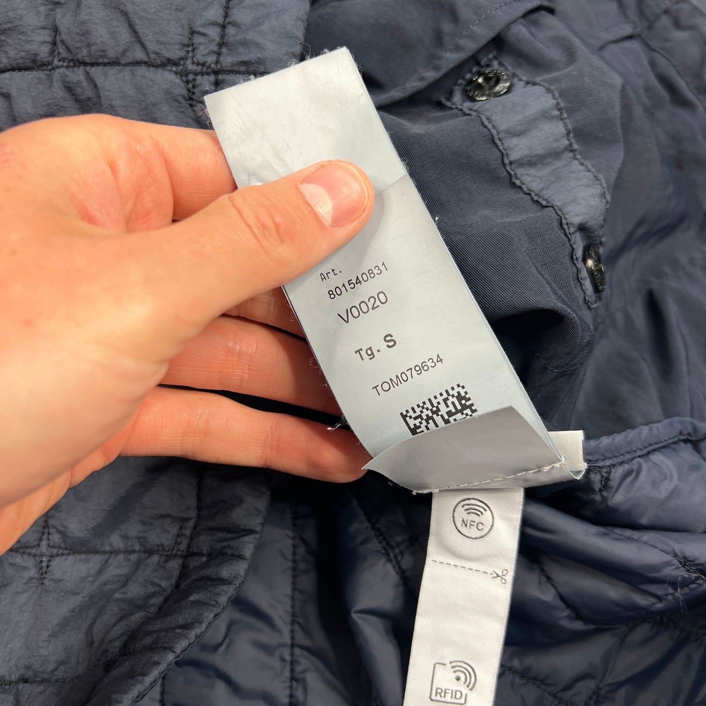 Stone Island Navy Quilted Stella Primaloft Jacket Small (Fits M) 22.5”